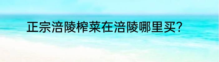 正宗涪陵榨菜在涪陵哪里买？