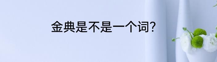 金典是不是一个词？