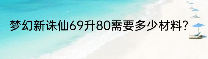 梦幻新诛仙69升80需要多少材料？