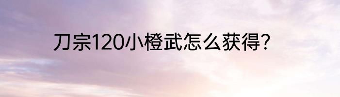 刀宗120小橙武怎么获得？