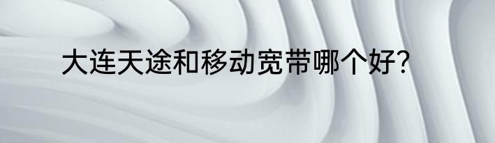 大连天途和移动宽带哪个好？