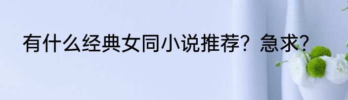 有什么经典女同小说推荐？急求？