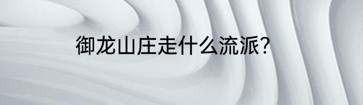 御龙山庄走什么流派？