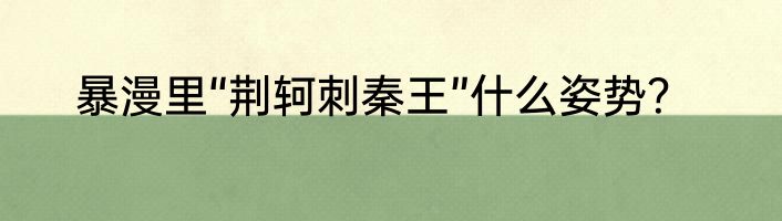 暴漫里“荆轲刺秦王”什么姿势？