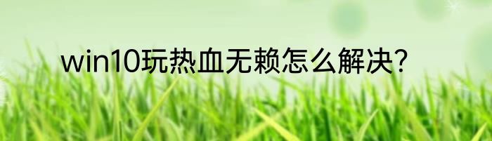 win10玩热血无赖怎么解决？