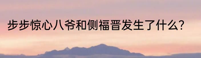 步步惊心八爷和侧福晋发生了什么？