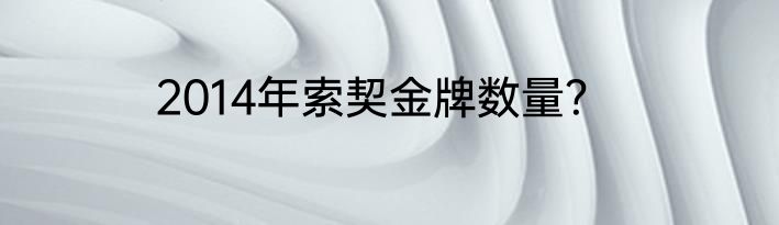 2014年索契金牌数量？
