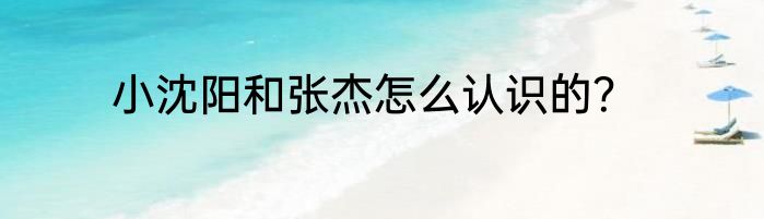 小沈阳和张杰怎么认识的？