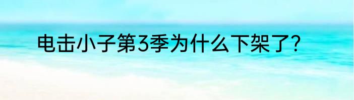 电击小子第3季为什么下架了？