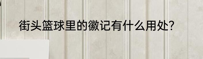 街头篮球里的徽记有什么用处？