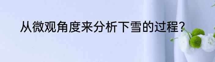 从微观角度来分析下雪的过程？