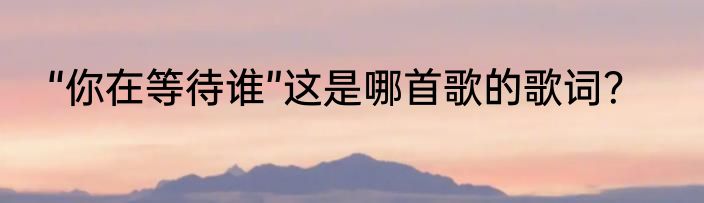 “你在等待谁”这是哪首歌的歌词？