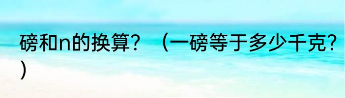 磅和n的换算？（一磅等于多少千克？）