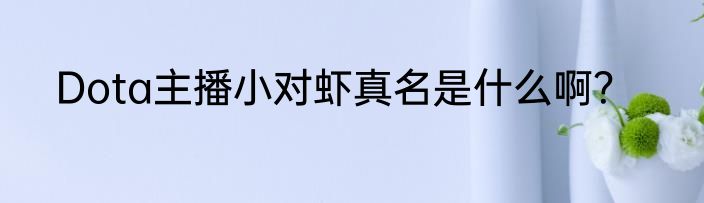 Dota主播小对虾真名是什么啊？