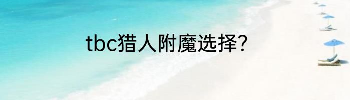 tbc猎人附魔选择？