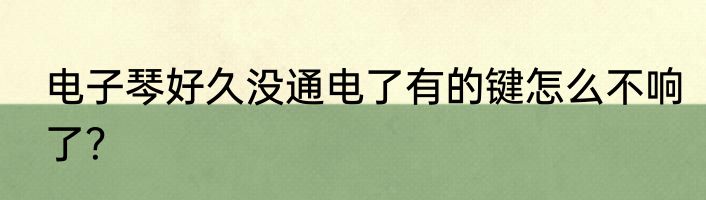 电子琴好久没通电了有的键怎么不响了？