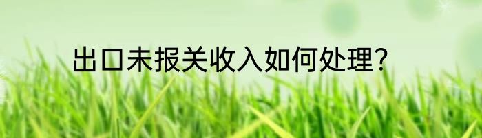 出口未报关收入如何处理？