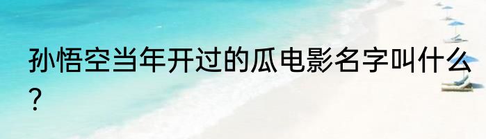 孙悟空当年开过的瓜电影名字叫什么？