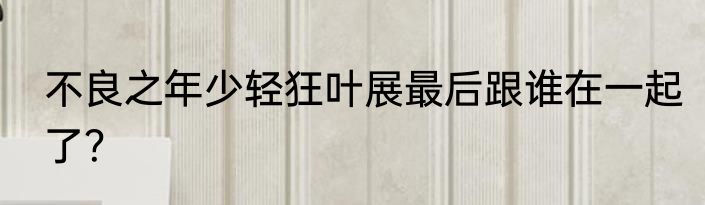 不良之年少轻狂叶展最后跟谁在一起了？