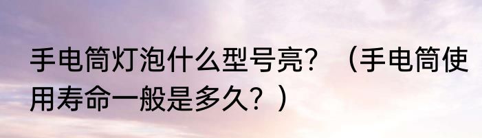手电筒灯泡什么型号亮？（手电筒使用寿命一般是多久？）