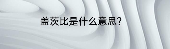 盖茨比是什么意思？