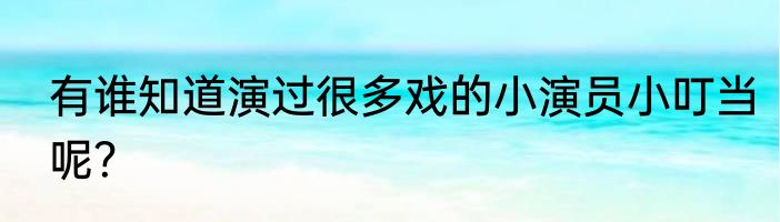 有谁知道演过很多戏的小演员小叮当呢？
