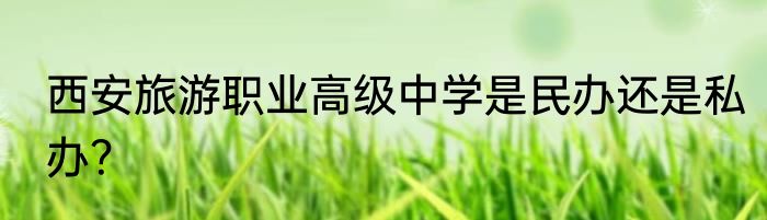 西安旅游职业高级中学是民办还是私办？