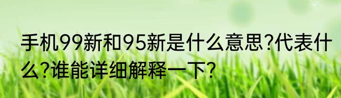 手机99新和95新是什么意思?代表什么?谁能详细解释一下？