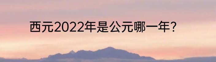 西元2022年是公元哪一年？