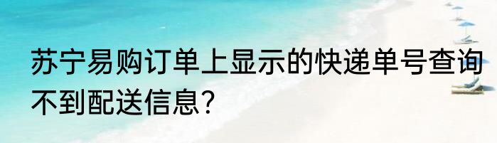 苏宁易购订单上显示的快递单号查询不到配送信息？