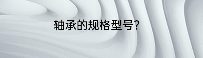 轴承的规格型号？