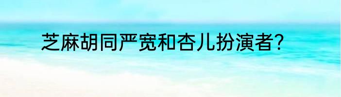 芝麻胡同严宽和杏儿扮演者？