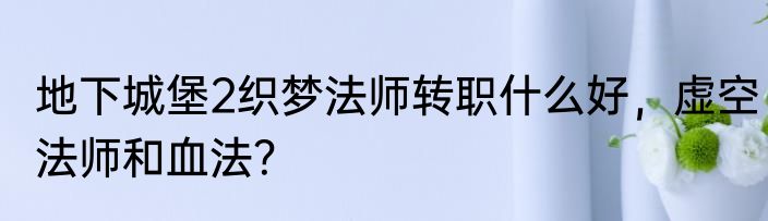 地下城堡2织梦法师转职什么好，虚空法师和血法？