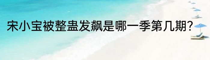 宋小宝被整蛊发飙是哪一季第几期？