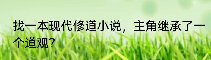 找一本现代修道小说，主角继承了一个道观？