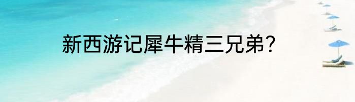 新西游记犀牛精三兄弟？