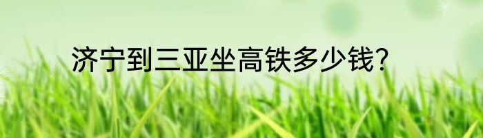 济宁到三亚坐高铁多少钱？