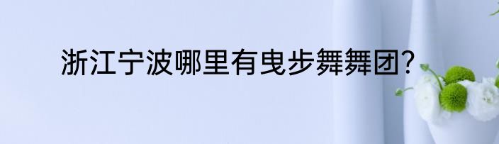 浙江宁波哪里有曳步舞舞团？