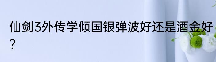仙剑3外传学倾国银弹波好还是酒金好？
