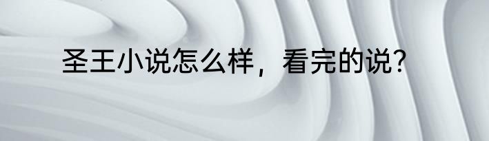 圣王小说怎么样，看完的说？