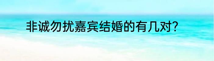 非诚勿扰嘉宾结婚的有几对？