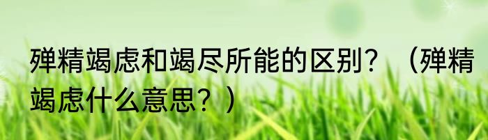 殚精竭虑和竭尽所能的区别？（殚精竭虑什么意思？）
