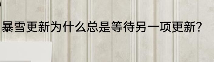 暴雪更新为什么总是等待另一项更新？