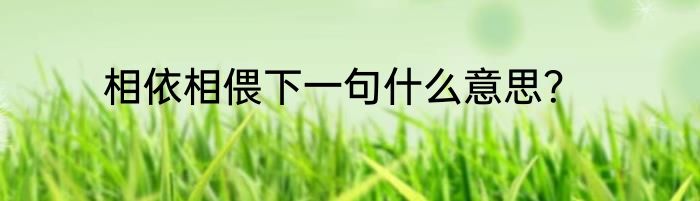 相依相偎下一句什么意思？