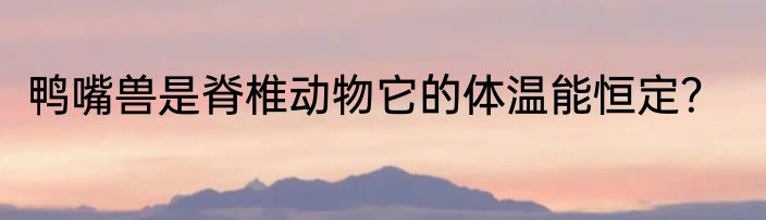 鸭嘴兽是脊椎动物它的体温能恒定？