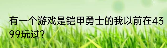 有一个游戏是铠甲勇士的我以前在4399玩过？