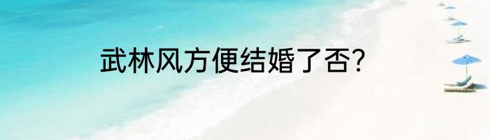武林风方便结婚了否？