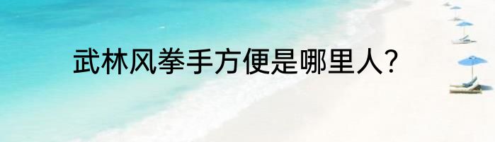 武林风拳手方便是哪里人？