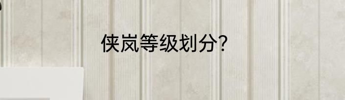 侠岚等级划分？