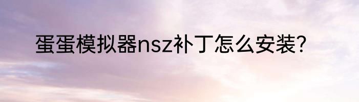 蛋蛋模拟器nsz补丁怎么安装？